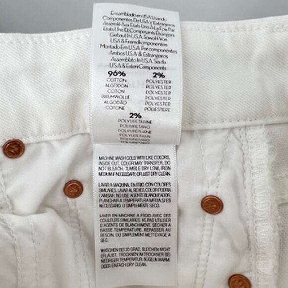 Mother The Looker Crop in Glass Slipper Mid-Rise White Jeans Women's 25 - Picture 10 of 11